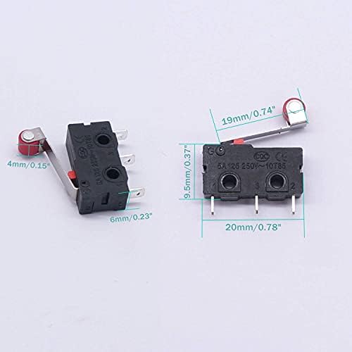 SNKB 10PCS Momentary Roller Levaver Arm Micro Limited Switch AC 250V 5A SPDT 1NO 1NC 3 PINS MINI SWITCHES