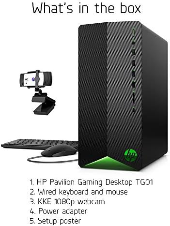 HP Pavilion Gaming Desktop PC Computer, AMD Ryzen 5 4600G, GTX 1650 Super, 16 GB de RAM, 1 TB SSD, WiFi, Bluetooth, HDMI, Windows 10 Home