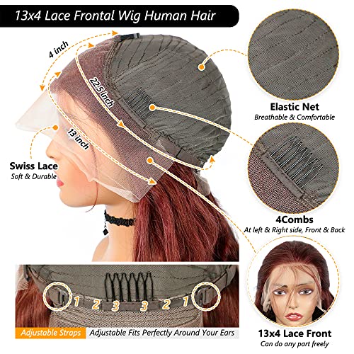 Qthair 14a cabelos humanos renda frontal as perucas dianteiras onda 13x4 cobre peruca vermelha peruca glueless pêlos humanos
