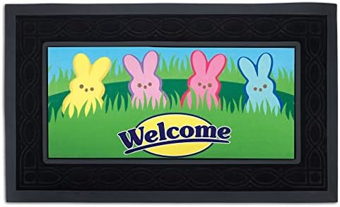 Dicksons Magnolia Garden Welcome Bunny Peeps 22 x 10 polegadas Poly Rubber Hoormat Insert