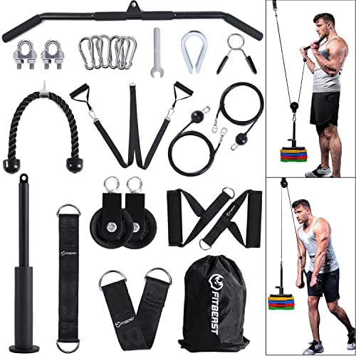 FitBeast Polley System Gym, Sistema de Polia de Peso do Cabo para Pulldown Lat Lat, Treino de Curl Biceps, Equipamento Ideal de Ginásio para o antebraço, ombro, treinamento de força