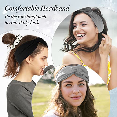 Wllhyf 2pcs Turbano Bandas para a cabeça para mulheres largas Bandas de cabeça envoltem bandas de cabelo de turbante esticadas