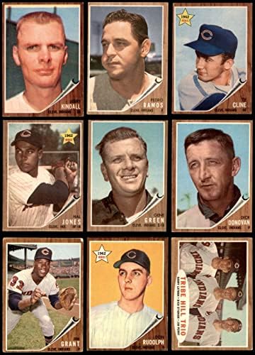1962 Topps Cleveland Indians Team estabeleceu o Cleveland Indians VG/Ex Indians