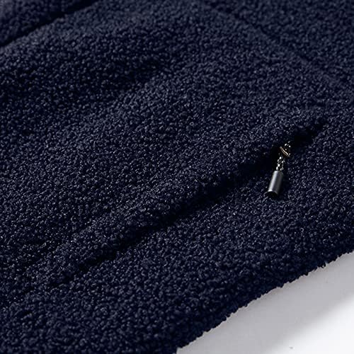 Blusa de inverno de outono masculino Lazer ao ar livre lã quente lã de tamanho grande zíper lapela de bolso cardigan masculino capuz