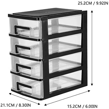 Gavetas de plástico de coração Armazenamento de gaveta de quatro camadas Gaveta plástica Caixa de armazenamento de