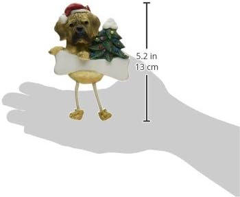 Ornamento de puggle com um ornamento de Natal de pernas pendentes e facilmente personalizado e facilmente personalizado