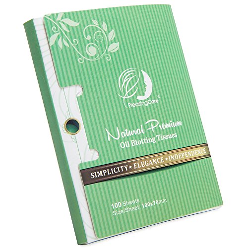 Óleo de chá verde natural Tecidos absorventes - 100 contagens, papel premium de pateta de óleo facial - Pegue apenas