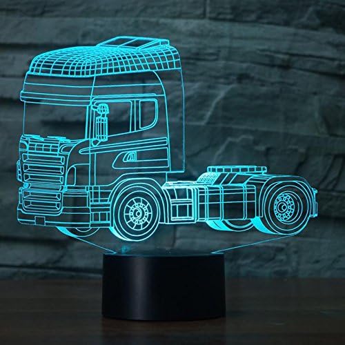 Jinnwell 3D Tractor Caminhão Night Night Lâmpada ilusão Night Luz 7 Cores Touch Touch Touch mesa de mesa Lâmpadas
