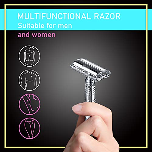 Baili Butterfly Open Tto Double Edge Metal Segurança Razor Kit de barbear molhado para homens Mulheres com lâmina de platina e caixa de viagem espelhada BD179