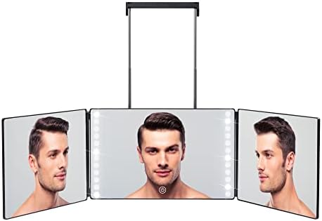 Mirror de 3 vias no COG-NEATO para corte de cabelo de cabelo self barbeiro