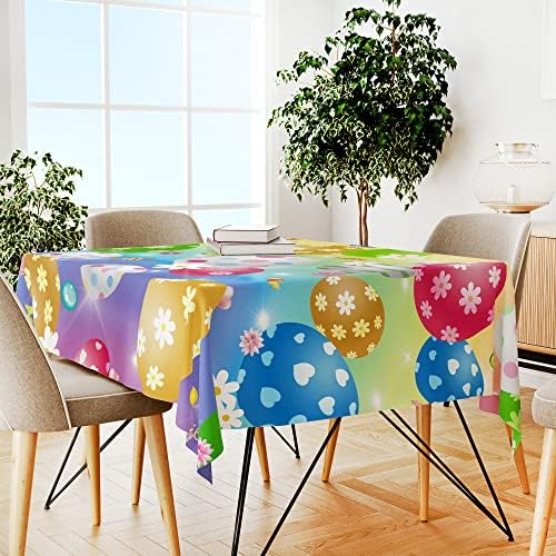 Toleta de mesa de ovo de páscoa de mesa de mesa de mesa colorida mesa retangular de tecido impermeável cozinha de cozinha
