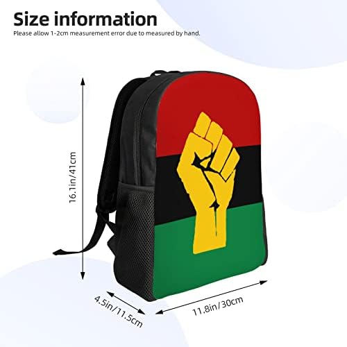 Black Power Pan African Flag Laptop Mochilas Backpacks de viagem de viagem Backpack com USB Charging Port School Computer