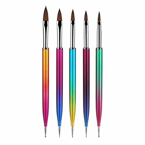 Conjunto de canetas de aprimoramento de unhas Ponto de ponto duplo caneta caneta de caneta caneta de cristal 5 Manicure gradiente