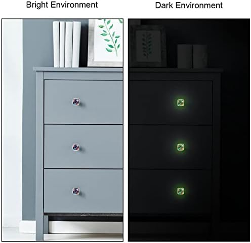 Guerotkr 4 PCs, alças de gabinete de fluorescência, botões de gabinete, botões de cômodos, alças para armários e gavetas,