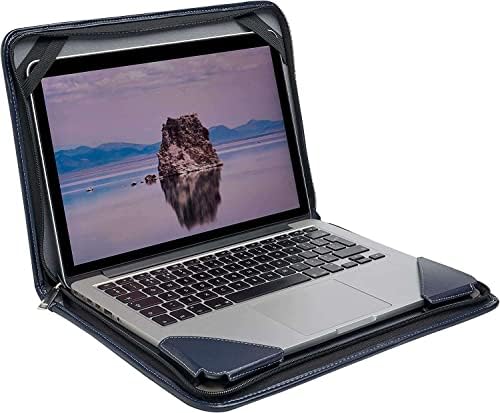 Broonel Blue Leather Laptop Messenger Case - Compatível com o laptop Lenovo Thinkpad T14i 14