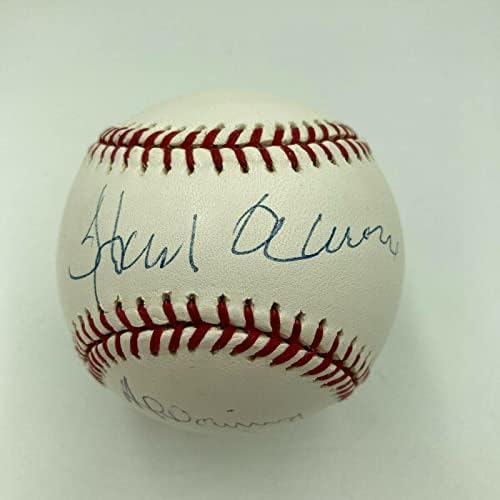 Hank Aaron & Al Downing assinou a Major League Baseball JSA COA - Bolalls autografados