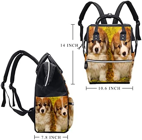 Filhotes Cão de animais de estimação corgi corgi galeses duas bolsas de fraldas BACKPACK BEBÊ BACKS SACOS MULTI -FUNCH