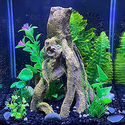 Slocme Aquarium Resin Wood Thork Ornament - Decoração realista de madeira de flutuação, peixes betta ou outros animais de