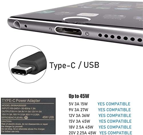 45W Tipo USB C CARATE DE LAPTOPO PARA LENOVO CROMOBOOK C330 S330 C340 S340 100E 300E 500E SERIE