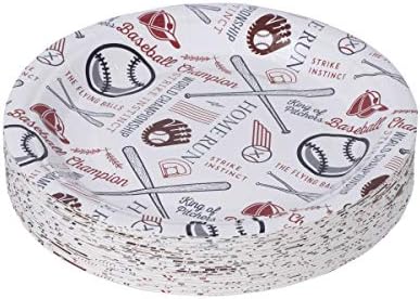 Placas de papel com tema de beisebol de Hammont 7 Placas descartáveis ​​redondas - material de festa de aniversário, perfeito para