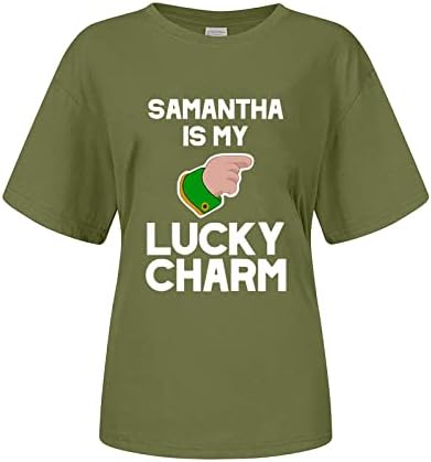 Nokmopo camiseta camiseta feminina moda feminina Fashion St. Patrick's Top grama T-shirt verde camiseta europeia Loves Loves T-shirt