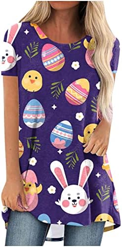 Camisas de Páscoa para mulheres de frango ovos de coelho Teses Bloups