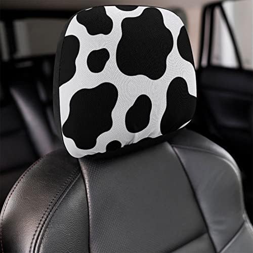 Vaca estampa de vaca estampa universal capa de cabeça de cabeça de carro macio assento de assento de assento de descanso de descanso