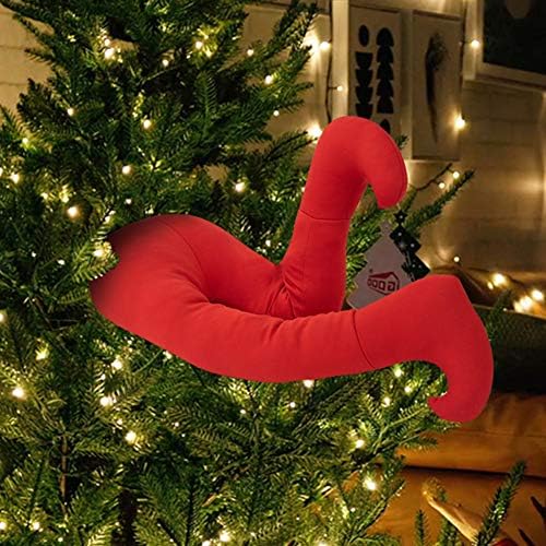 Pingente de decoração de árvores de Natal de Walbest, perna do Papai Noel que colidiu com a árvore de Natal, elfos