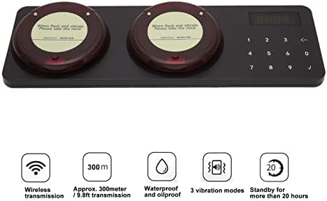 Zyyini 9303 Restaurant Pager System, 15 pagers para hospital, caminhão de comida, café, bar, tecnologia UHF, teclado de toque, frequência de transmissão de 433.92MHz, sistema de paginação, sistema de paginação