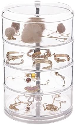 Caixa de armazenamento de jóias cosméticas waazi, caixa de armazenamento de jóias rotatáveis ​​Caixas de brechas de pulsação de armazenamento