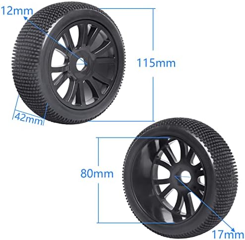 4pcs allinrc rc 1: 8 aros de roda escala pneus de borracha fora de peças de buggy na estrada