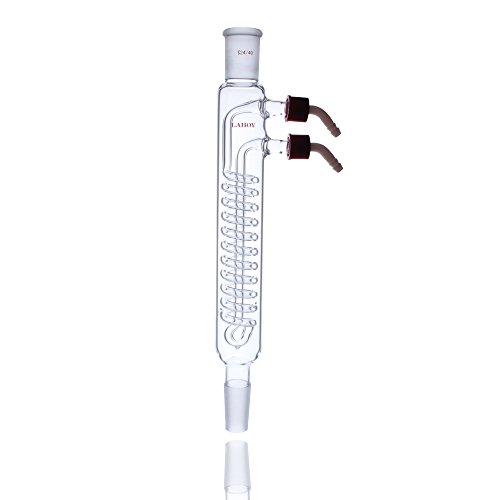 Condensador de refluxo de vidro Laboy 24/40 Capacidade de resfriamento grande 175 mm no comprimento da bobina 350