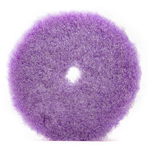 Lake Country Purple Foam Wool Buffing and Polishing Pad - almofadas de lã de malha para orbital de serviço padrão - mistura premium, corpo denso, fiapo reduzido com excelente retenção