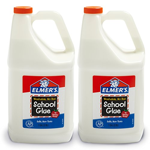 Cola da escola líquida de Elmer, lavável, 1 galão, 2 contagem e cola de colsa de todos os objetivos de Elmer, lavable,