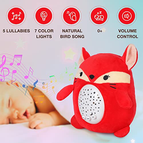 Star Lites Dream Foxy Baby Sleep Soother com 5 melodias e 7 luzes - Projeto de luz da luz da noite da máquina - portátil