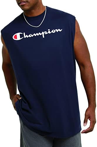 Camiseta muscular de campeão masculino, camiseta muscular de algodão, camiseta de camisa, tee de algodão