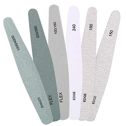 Haokaini 6pcs/conjunto de arquivos de unhas buffers de unha Manicure Pedicure Tool Tool de buffer de unhas de dupla face Bloco Emery Board Filtro de unha Arquivos