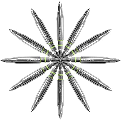 Orranni Aço inoxidável Arco de campo Pontos de campo com 2 anéis de borracha, vários grãos de diâmetro externo, 150/175/200, parafuso em dicas de campo de arco e flecha