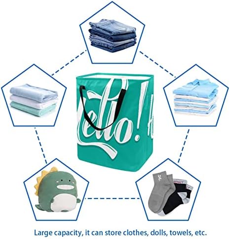 Olá, imprimir cesto de roupa dobrável, cestas de lavanderia à prova d'água de 60l de roupa de lavagem de roupas de roupas