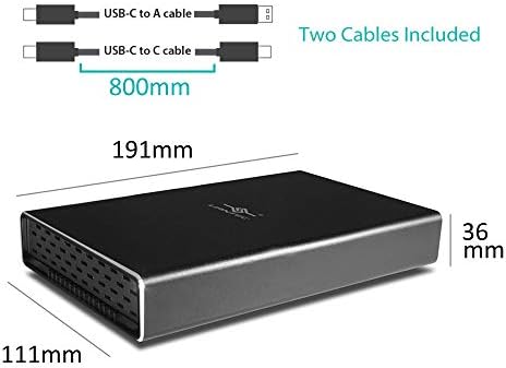 Vantec NST-371C31-BK Nexstar GX USB 3.1 Gen 2 tipo C 3.5 SATA HDD/SSD Gabinete, vem com C a C e C a um cabo, revestimento