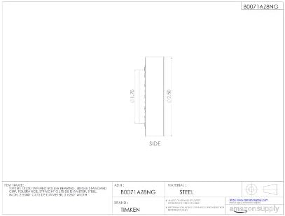 Timken 15250 rolamento cônico, copo único, tolerância padrão, diâmetro externo reto, aço, polegada, 2,5000 de diâmetro externo,