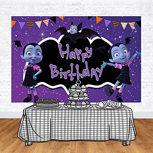 Cenário de vampirina para festas de aniversário de festas de aniversário vampirina phota fundo halloween wears banner de chá de bebê 59x38in