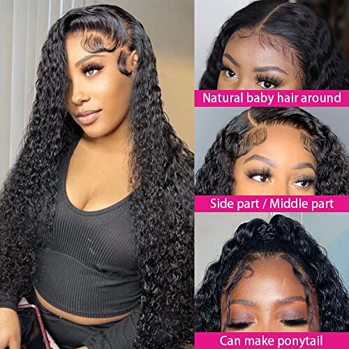 Water Wave Lace Wigs Front Wigs Humanos 13x4 HD Transparente Wigs Frontal Wigs Para Mulheres Negras Cabelo Humano Molhado