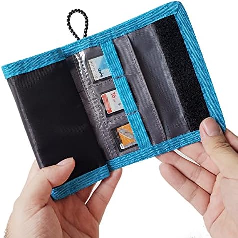 Carteira de cartão de memória - armazenamento de cartão SD - esbelto e dobrável com slots transparentes - pode transportar até 15 cartões SD - tiras com corda incluídas -