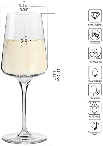Conjunto de óculos Krosno | 6x de água bebem copos de suco 16,6 oz + 6x copos de vinho branco e espumante 13,5 oz | Design elegante