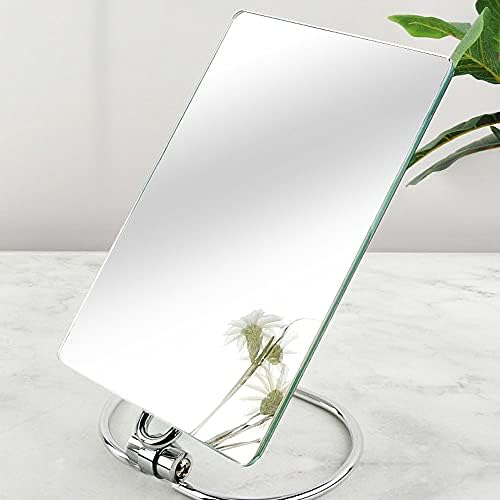 FXLYMR Desktop Makeup espelho de beleza espelho flexível Gooseneck Vanidade de bambu, rotação de 360 ​​° 8 Espelho em pé para mesa, fácil de desmontar