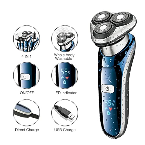 Razor elétrico para masculino, 4in1 Profissional Electric LCD Shaver Body Facial Body Razor Razor Homem Masculino Máquina de