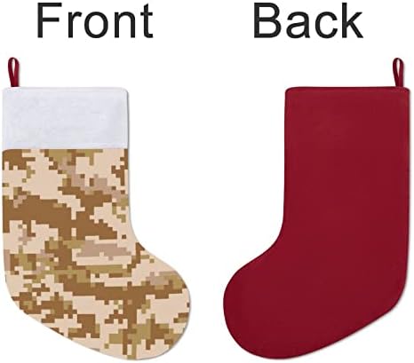 Padrão de camuflagem do deserto Personalizou Christmas Stocking Home, lareira da árvore de Natal