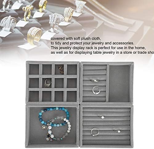 Alremo Huangxing - caixa de jóias, compartimentos multi -ize e caixa de armazenamento de jóias de células, design exclusivo e estilo de moda para jóias