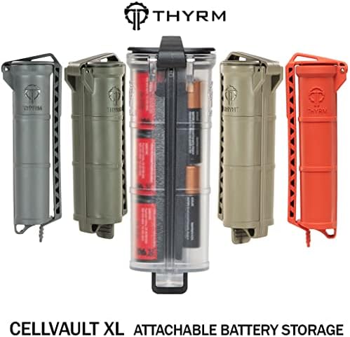 THYRM CELLVAULT XL Battery Storage Case para AA, AAA, CR123, 18650 Baterias, engrenagem de sobrevivência, feita nos EUA